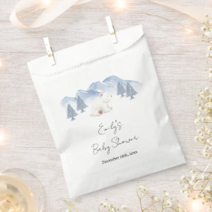 Cute Gender Neutral Winter Polar Bear Baby Shower Favour Bags