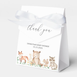Cute Gender Neutral Woodland Animals Baby Shower Favour Box