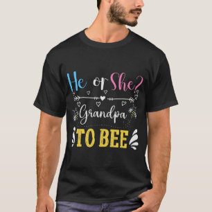 Cute gender reveal Grandpa bee word art T-Shirt
