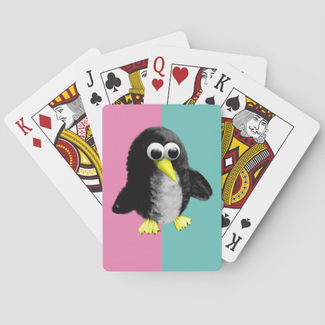 Cute Gender Reveal Ideas, penguin Playing Cards (Back)