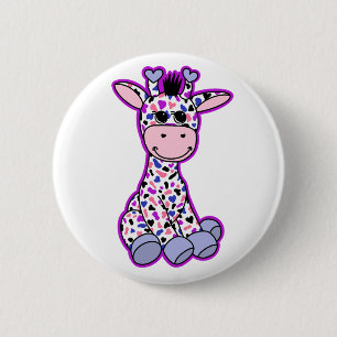 Cute Genderfluid Pride Flag Giraffe Pink Purple 6 Cm Round Badge