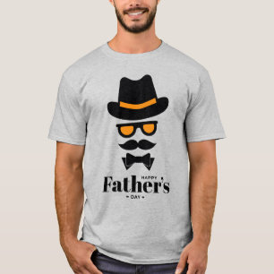Cute Gentleman Face with Hat, sunglass, Moustaches T-Shirt