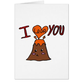 Cute geology volcano love card