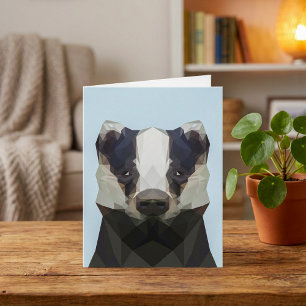 Cute geometric badger card