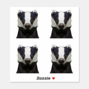 Cute geometric badger stickers