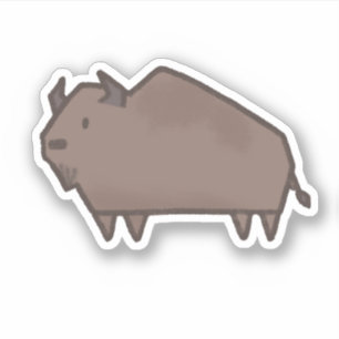 Cute Geometric Bison American Buffalo