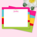 Cute Geometric Colourful Girly Stationery Card<br><div class="desc">This design features space for a name on a colourful geometric pattern background. Click the customise button if you would like to move/scale the images and further modify the text! Variations of this design, additional colours, as well as coordinating products are available in our shop, zazzle.com/store/doodlelulu. Contact us if you...</div>