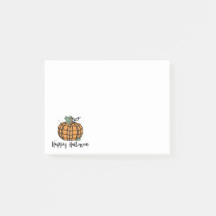 Cute Geometric Orange Pumpkin Happy Halloween Post-it Notes
