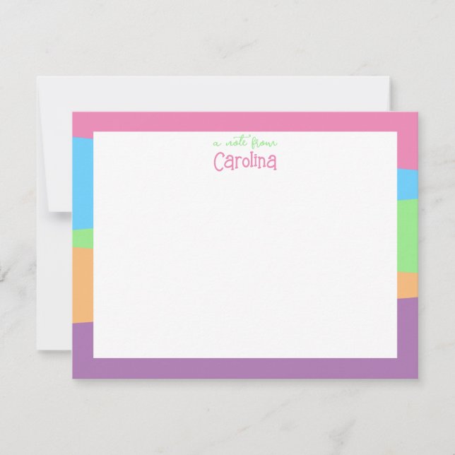 Cute Geometric Pastel Girly Stationery Card (Front)