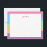 Cute Geometric Pastel Girly Stationery Card<br><div class="desc">This design features space for a name on a pastel geometric pattern background. Click the customise button if you would like to move/scale the images and further modify the text! Variations of this design, additional colours, as well as coordinating products are available in our shop, zazzle.com/store/doodlelulu. Contact us if you...</div>