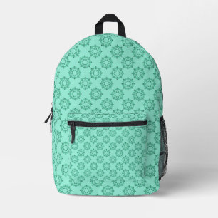 Cute Geometric Pastel Teal Mandala Pattern Printed Backpack