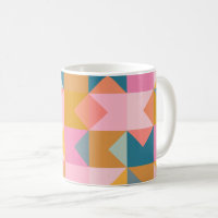 Cute Geometric Pattern in Teal Pink and Yellow