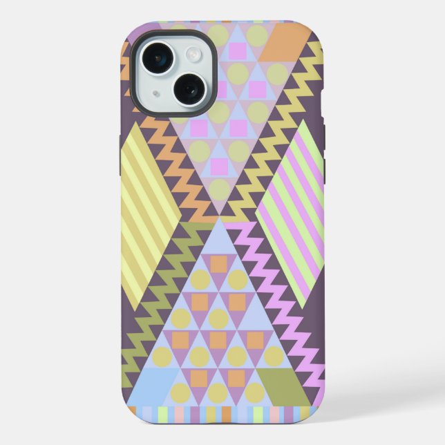 Cute Geometric Patterns iPhone Case (Back)