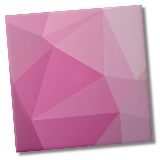 Cute Geometric Pink Gradient Tile (Cute Modern Geometric Gradient Ombre Pink Pattern Ceramic Tile)