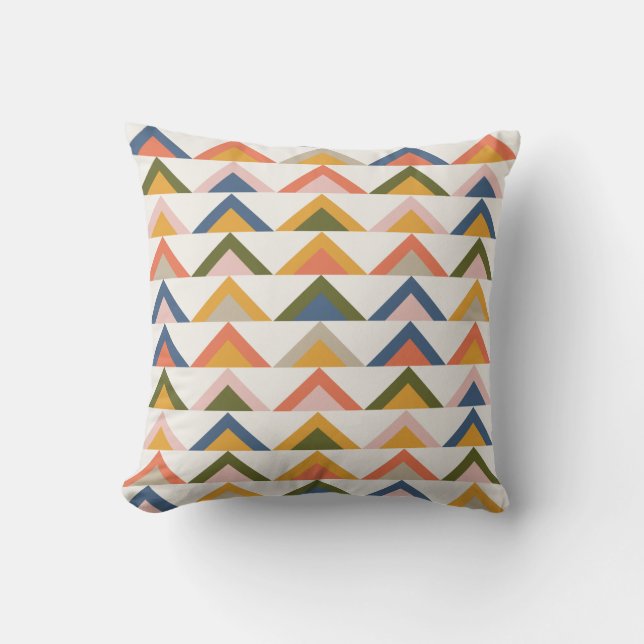 Cute Geometric Shapes in Earthy Autumn Colours Cushion (Front)