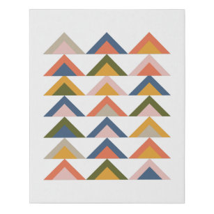 Cute Geometric Shapes in Earthy Autumn Colours Faux Canvas Print