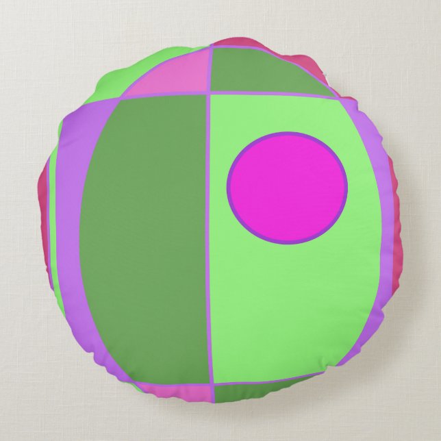 Cute Geometric Sherell Round Cushion (Back)