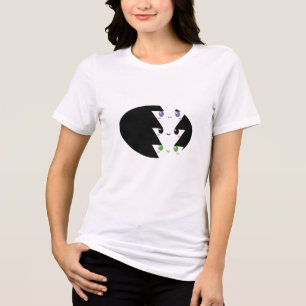 Cute Geometric T-Shirt with Colourful Faces Tri-Blend Shirt
