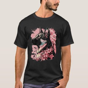Cute German Shepherd Cherry Blossom Dog Japanese S T-Shirt