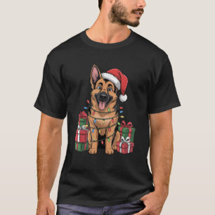 Cute German Shepherd Christmas Funny Dog Lover Hol T-Shirt