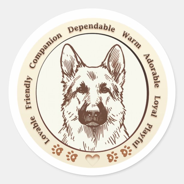 Cute German Shepherd Digital Sticker (Front)