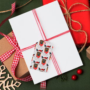 Cute German Shepherd Dog Christmas Pattern Gift Tags