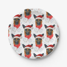 Cute German Shepherd Dog Christmas Pattern