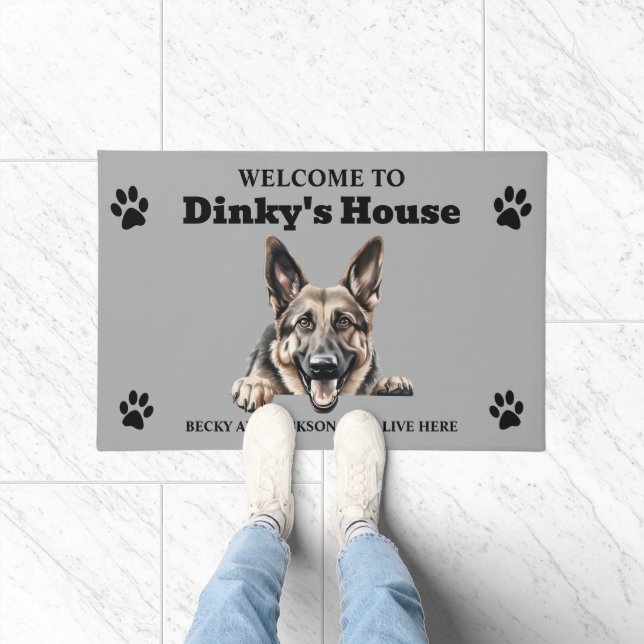 Cute German Shepherd Dog Doormat (Indoor)