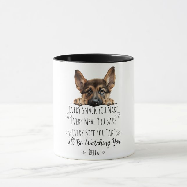 Cute German Shepherd Dog Funny Custom Mug (Center)