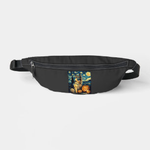 Cute German Shepherd Dog Halloween Jack O Lantern Bum Bags