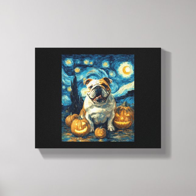 Cute German Shepherd Dog Halloween Jack O Lantern  Canvas Print (Front)