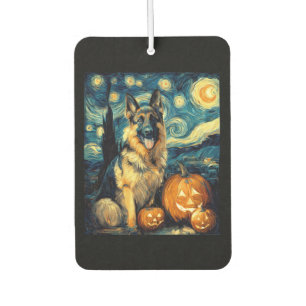 Cute German Shepherd Dog Halloween Jack O Lantern Car Air Freshener