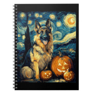 Cute German Shepherd Dog Halloween Jack O Lantern  Notebook