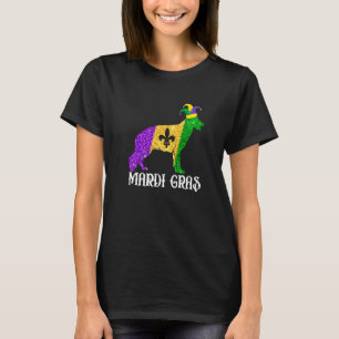 Cute German Shepherd Dog Mardi Gras Party Jester M T-Shirt