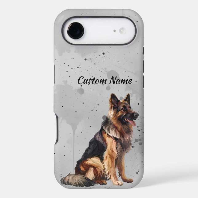 Cute German Shepherd Dog Pet Custom Name (Back)