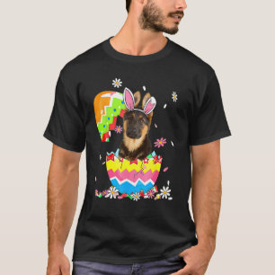 Cute German Shepherd Dog Pet Hunting Egg Bunny Eas T-Shirt