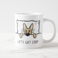 Cute German Shepherd Dog Tucked in Bed