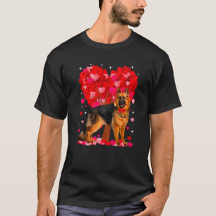 Cute German Shepherd Dog Valentines Day Heart Pupp T-Shirt