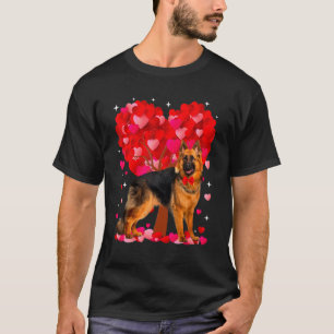 Cute German Shepherd Dog Valentines Day Heart Pupp T-Shirt