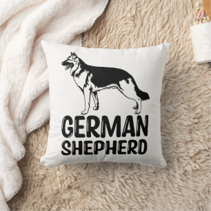 Cute German Shepherd Gift Black White Puppy Dog Cushion
