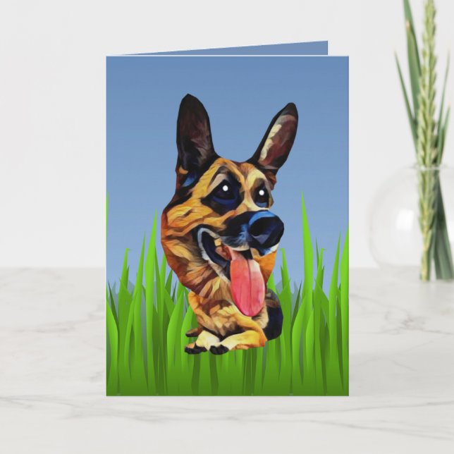 Cute German Shepherd Greeting Card (Front)