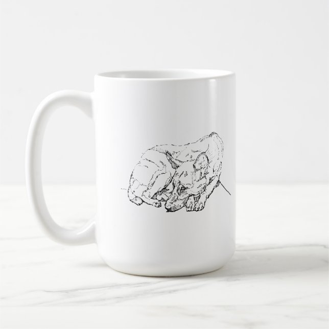 Cute German Shepherd Personalised Coffee Mug (Left)