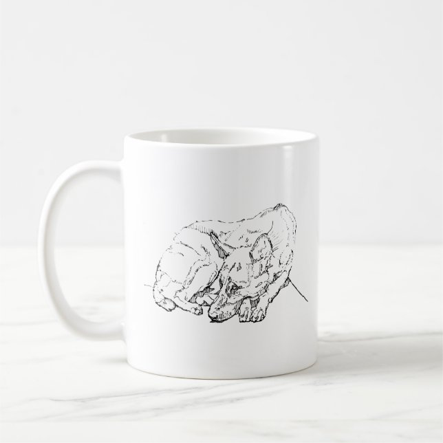 Cute German Shepherd Personalised Coffee Mug (Left)