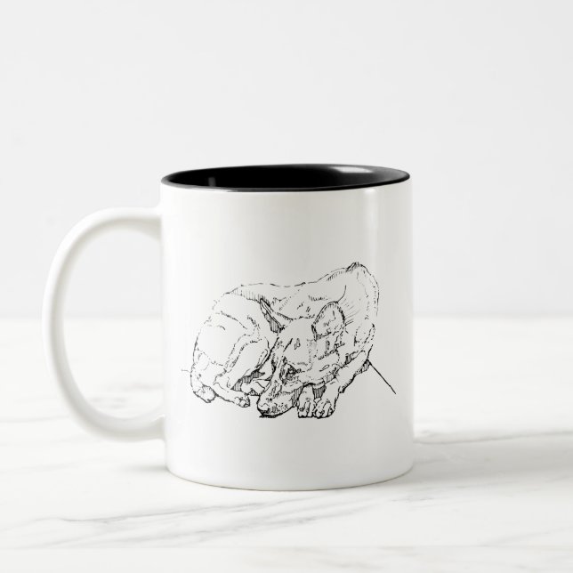 Cute German Shepherd Personalised Coffee Two-Tone Coffee Mug (Left)