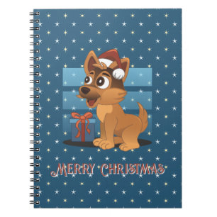 Cute German Shepherd puppy Cartoon Starry muted Notebook