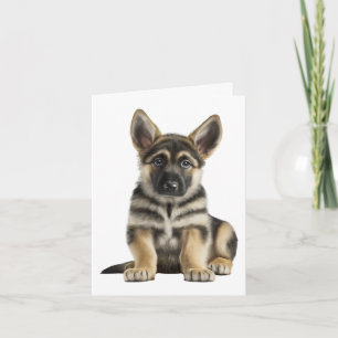 Cute German Shepherd Puppy Dog Hello Love Blank Card