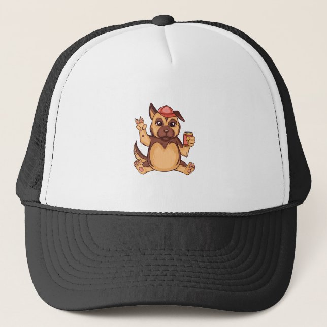 Cute German Shepherd Puppy Trucker Hat (Front)