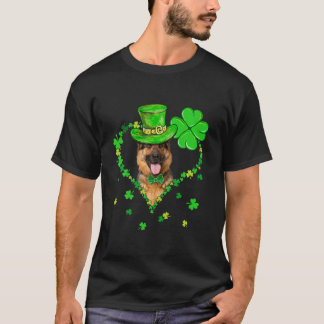 Cute German Shepherd Saint Patrick's Day Dogs Dad T-Shirt