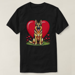 Cute German Shepherd Valentine's day 2025 Funny T-Shirt
