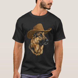 Cute German Shepherd Wearing a Cowboy Hat T-Shirt